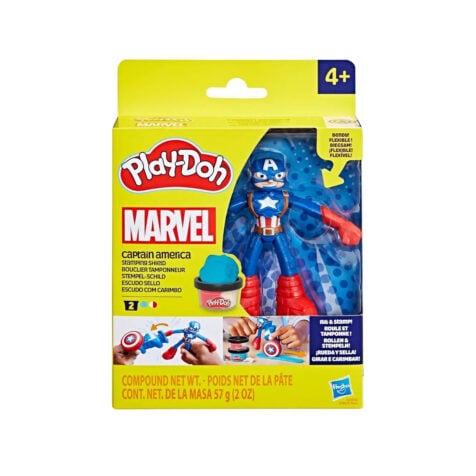 საძერწი ნაკრები ფიგურით Captain America Stamping Shield Marvel Play-Doh Hasbro
