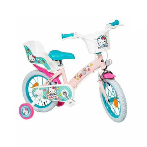 Toimsa-Hello Kitty Rider Bike With Auxiliary Wheels And Basket For 5-7 Years Old Children