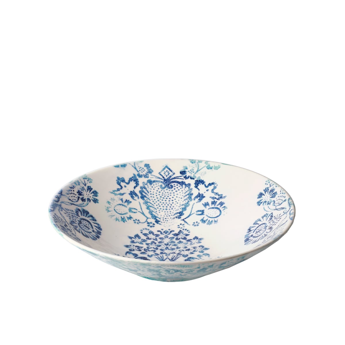Ceramiche Fabbro Bowl With Blue Ornaments 36x9 CM