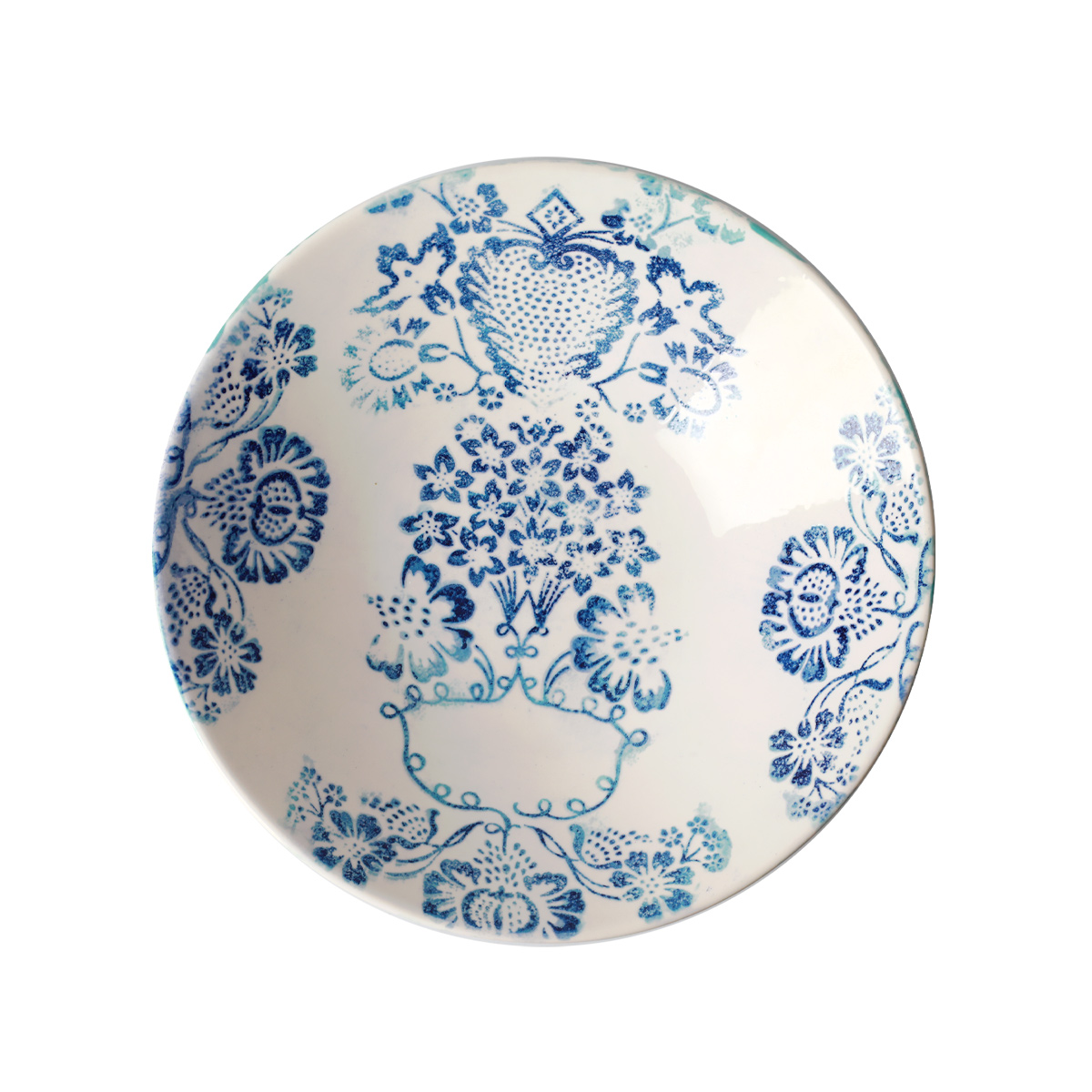 Ceramiche Fabbro Bowl With Blue Ornaments 36x9 CM - Image 2