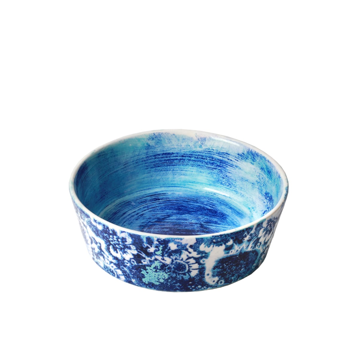 Ceramiche Fabbro Bowl With Blue Ornaments 19x6 CM