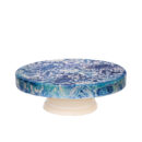 ლანგარი ლურჯი თეთრი ორნამენტებით 32 სმ Blue Wallpaper Ceramiche Fabbro