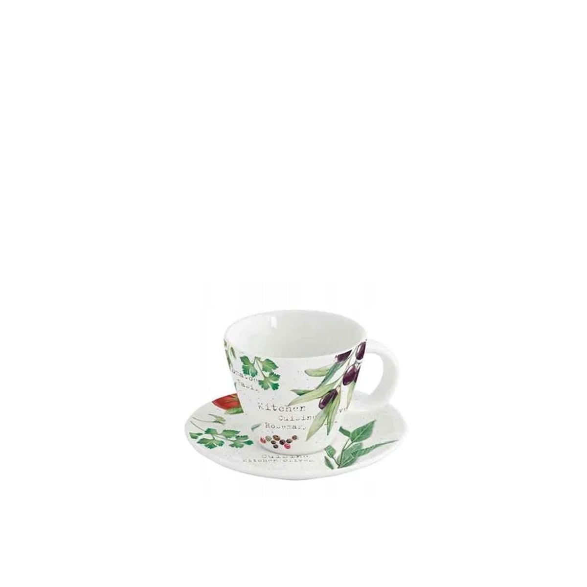 Easy Life Home & Kitchen Cup And Plate Set Porcelain 1x2 120 ML