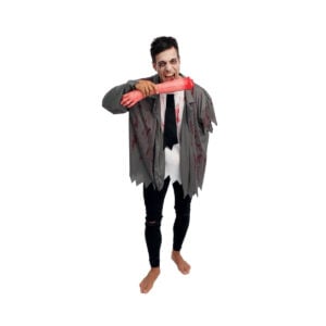 P’tit Clown-Zombie Costume With Torn Arm For Adults One Size