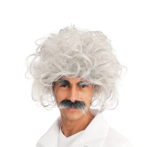 P’tit Clown-Einstein Wig With Eyebrows And Mustache Adults