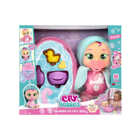 თოჯინა ახალშობილი აბაზანა Cry Babies Newborn Bath Time Sarah IMC Toys