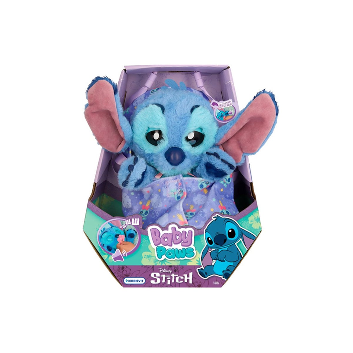 რბილი სათამაშო ინტერაქტიური Stitch 24 სმ Disney Baby Paws IMC Toys
