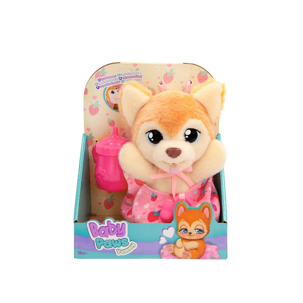 რბილი სათამაშო ლეკვი ინტერაქტიური 18 სმ Shiba Yummy Baby Paws IMC Toys
