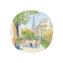 თეფში სადილის პარიზის ხედების გამოსახულებით 25 სმ Carina Poshluxe Luminarc