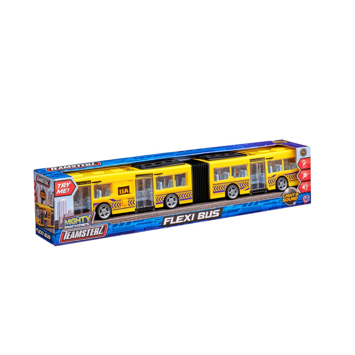 Teamsterz Flexibele Bus Met Licht En Geluid – 46 Cm – Deuren Kunnen Open – Inclusief Batterijen – Rood Of Wit – Voor Kinderen Vanaf 3 Jaar