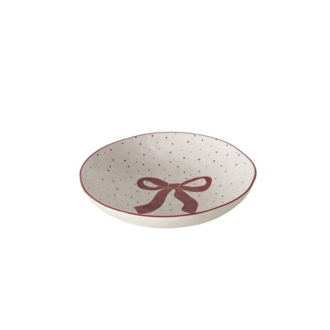 Boltze Boucle Christmas Bowl With Bow 33 CM