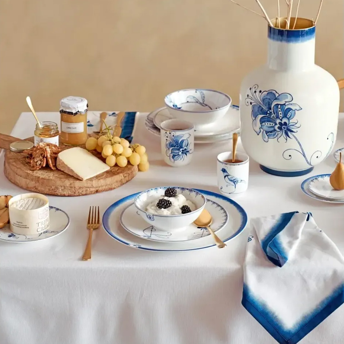 თეფში ფაიფურის ლურჯი დეტალით 30 სმ Blue Bird Pip Studio - Image 5