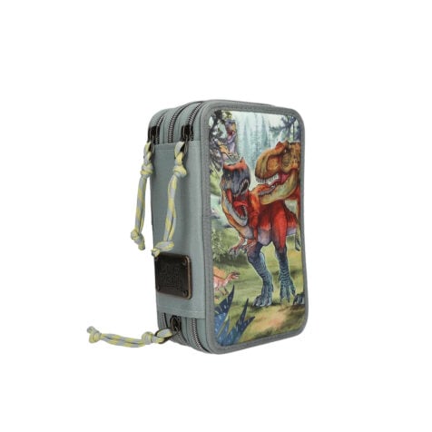 TOP Model Dino World Pencil Case With Three Compartment With Accessories