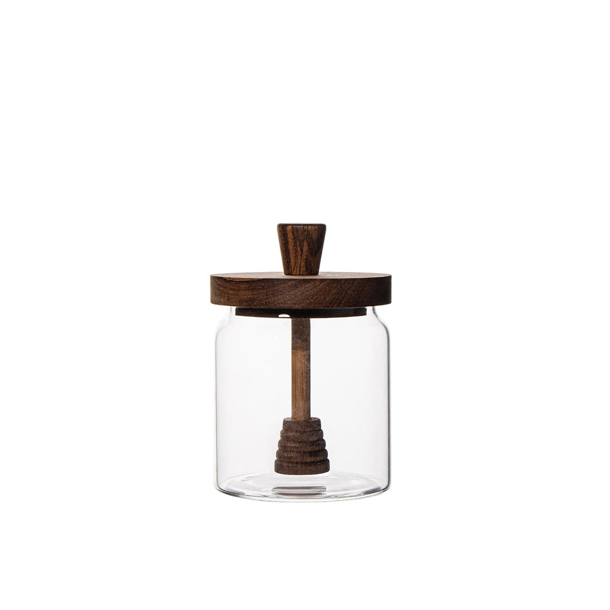 ქილა თაფლის ხის თავსახურით და კოვზით 13.5 სმ Clear Line Super