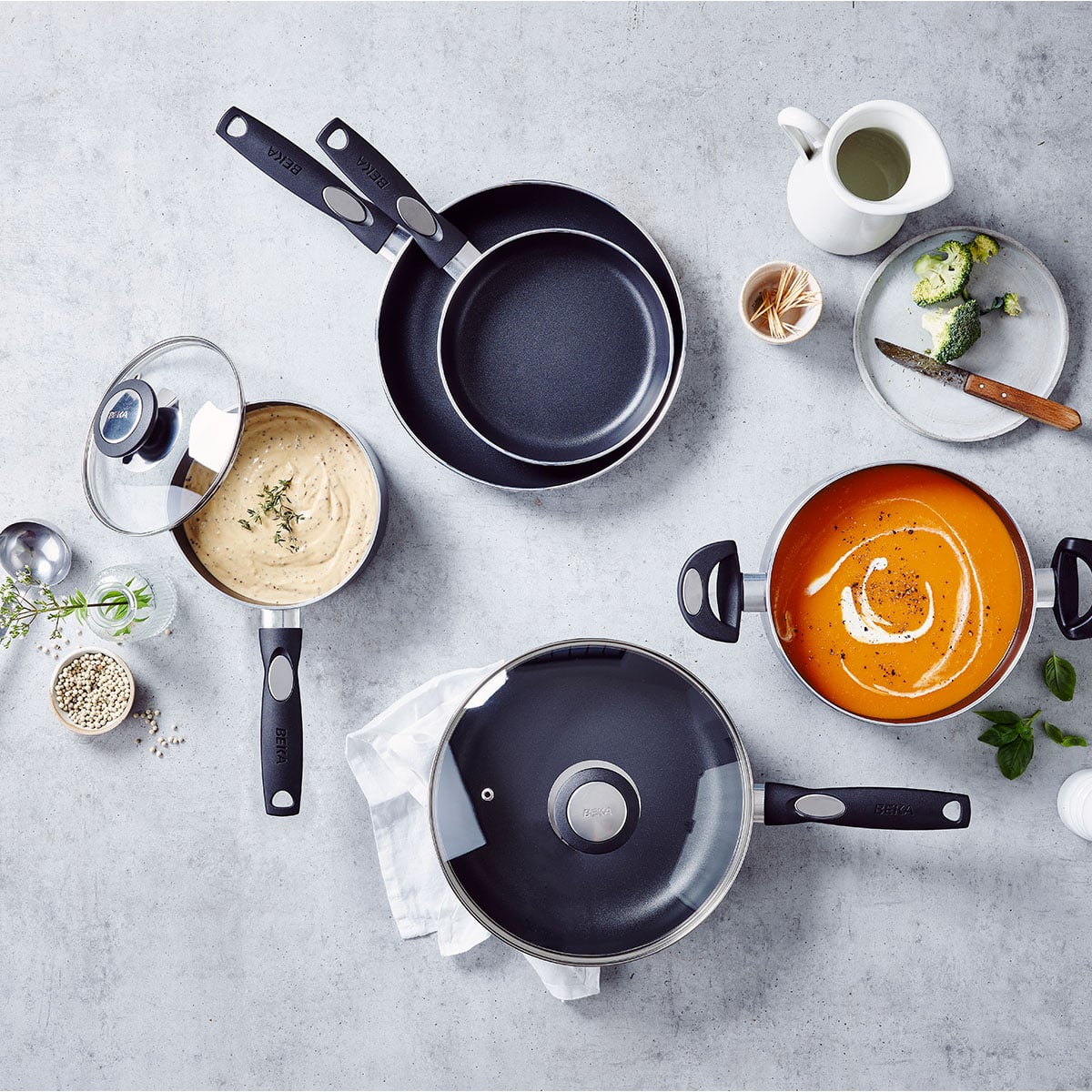 ტაფა თავსახურით უკრავი ზედაპირით 24 სმ Pro Induc Beka - Image 3