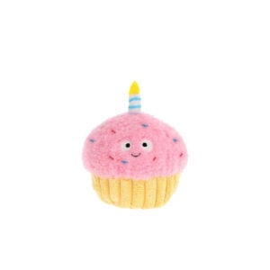 Keel Toys-Keel Eco Plush Birthday Cupcake With Candle 12 CM