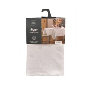 U10 Tablecloth With Snowflakes Images 140x300 CM