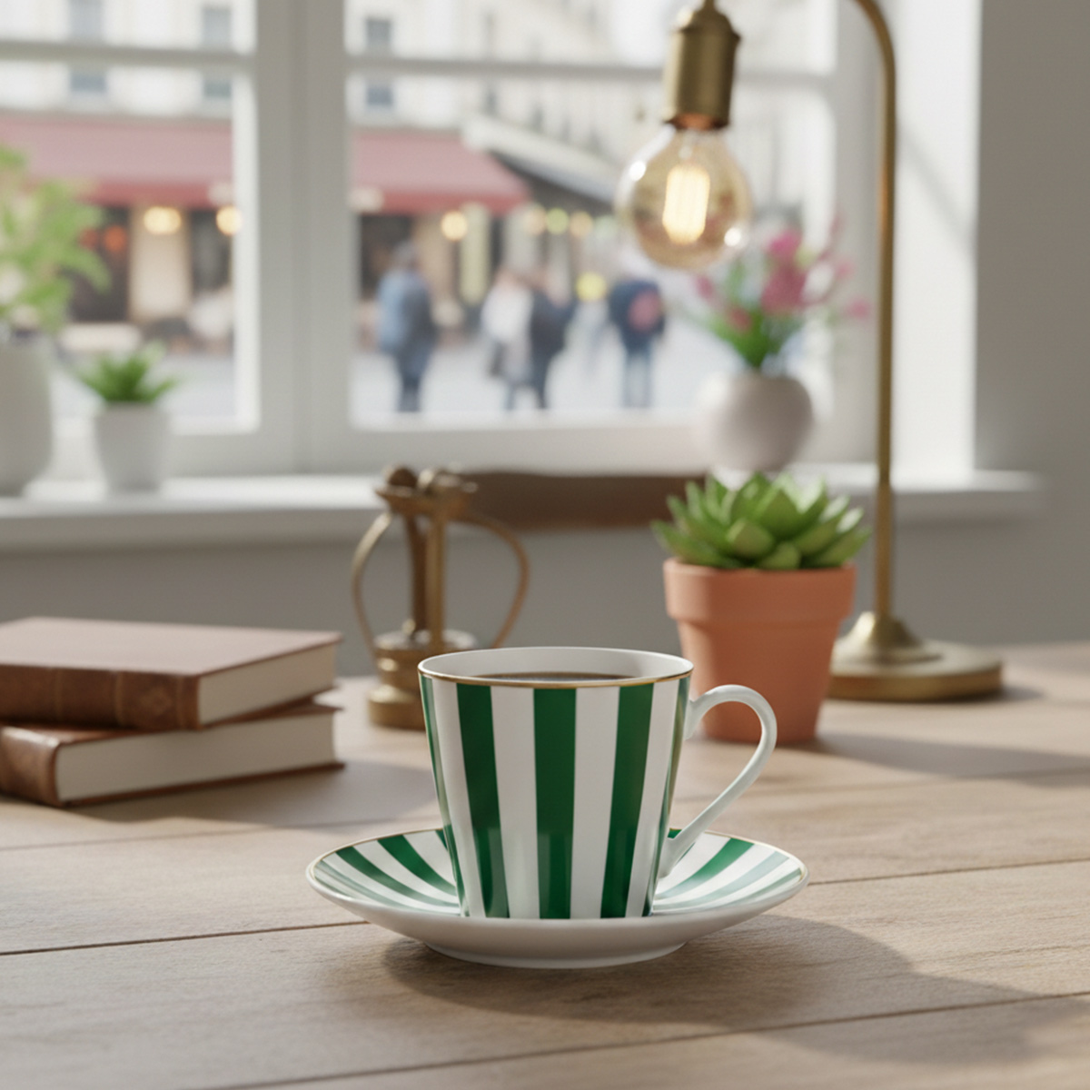 ფინჯანი ლამბაქით ფერადი ზოლებით 100 მლ Color Stripe Super - Image 4