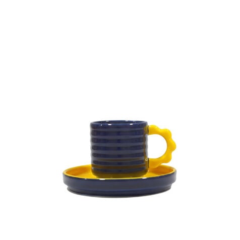 Super Color Pop Cup With Plate Porcelain 120 ML