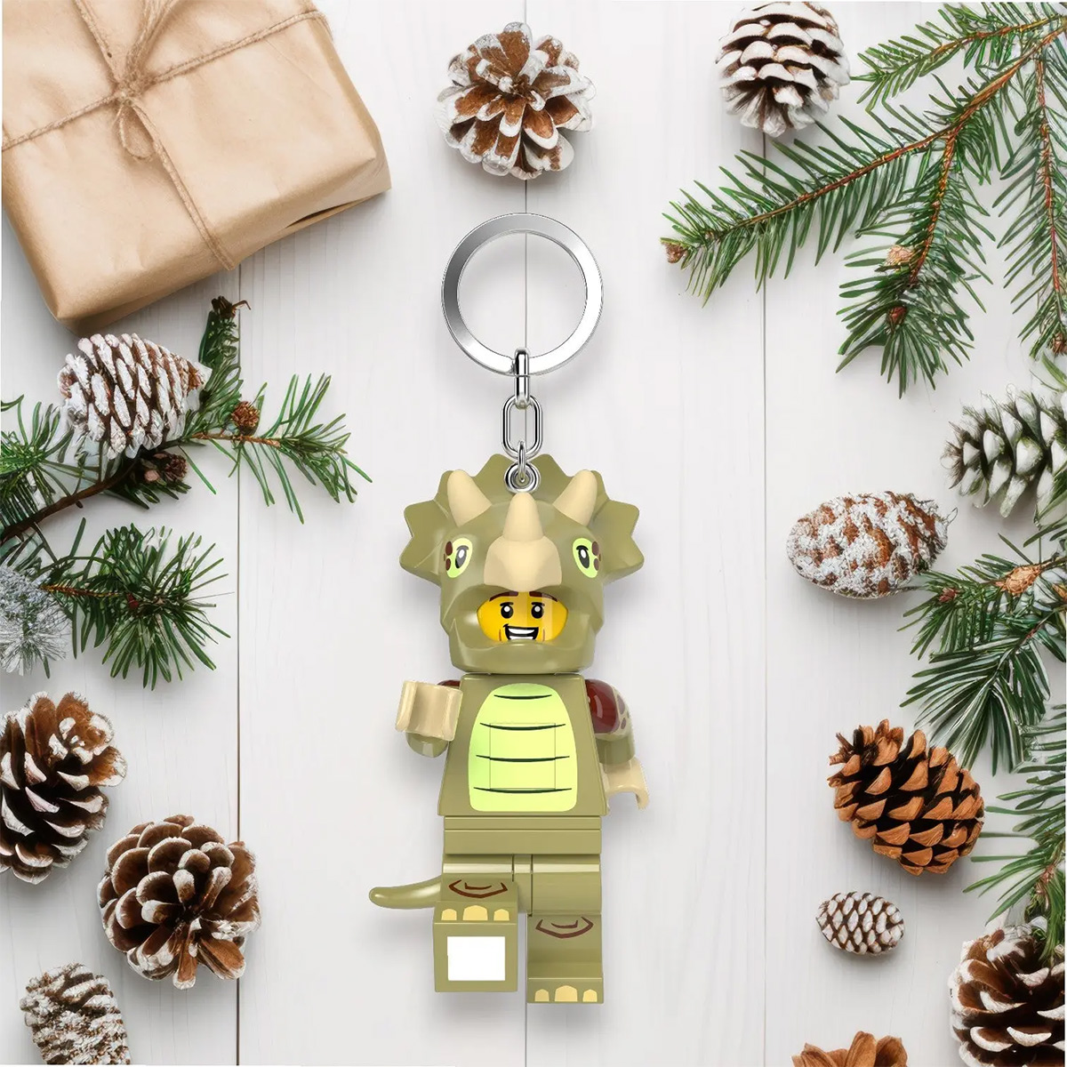 საკიდი ფიგურა დინოზავრი Led ნათებით 7.6 სმ Triceratops Dinosaurs Minifigures Lego - Image 8