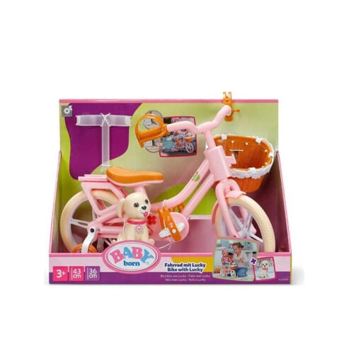 Zapf Creation Baby Born Doll Bike With Puppy Lucky