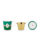 ჩაის ნაკრები ჭიქით, ჩაის ფილტრით და ლამბაქით 1x3 Medallion Love Birds Pip Studio