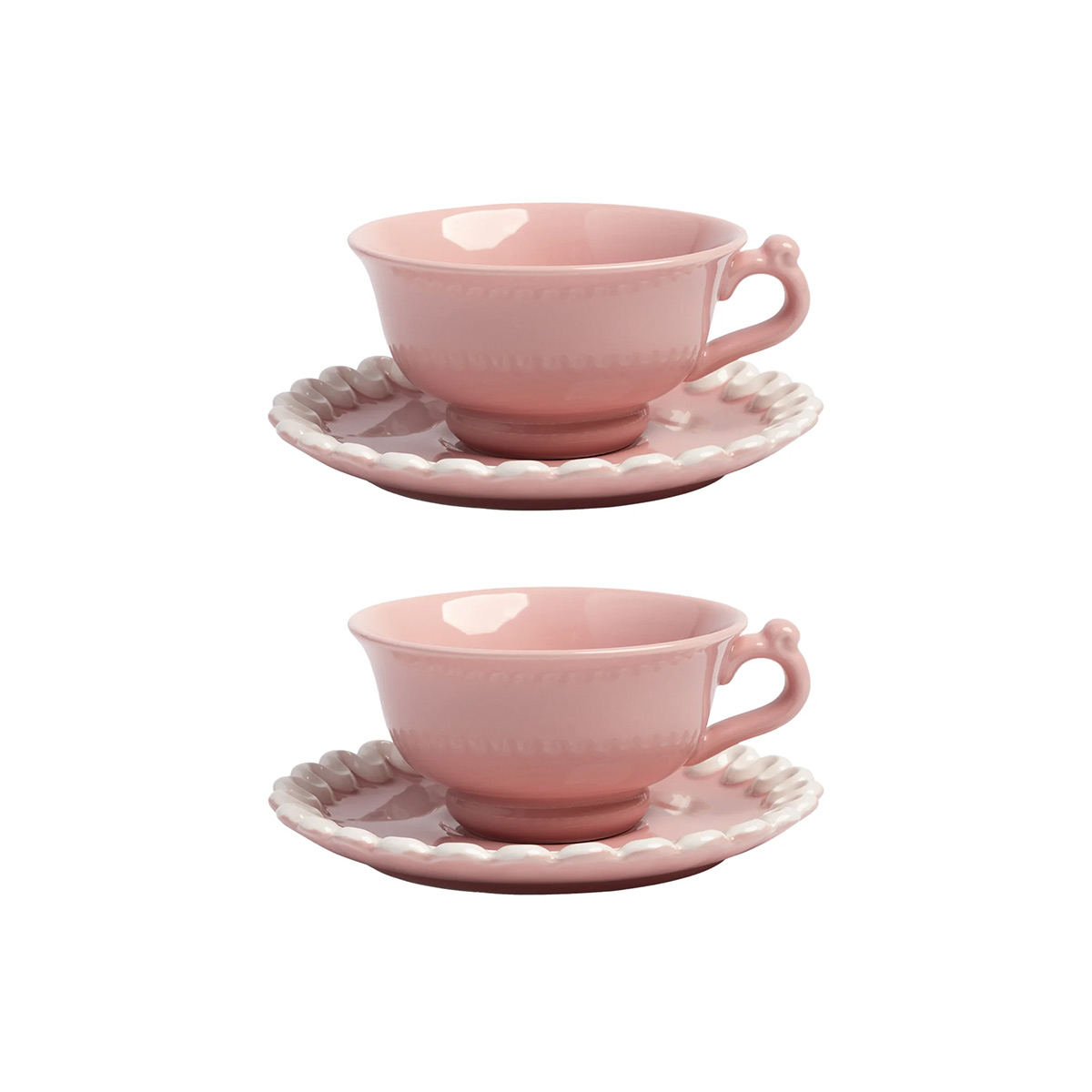 &Klevering Whip Cup & Saucer Set Pink 150ML 1x2