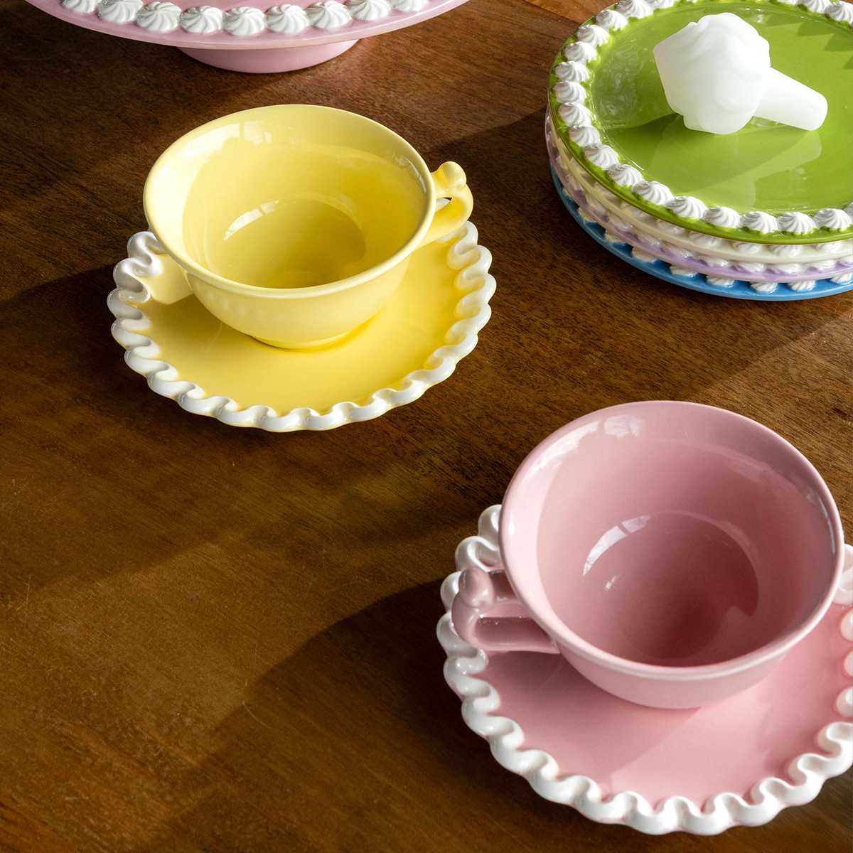 &Klevering Whip Cup & Saucer Set Pink 150ML 1x2 - Image 4
