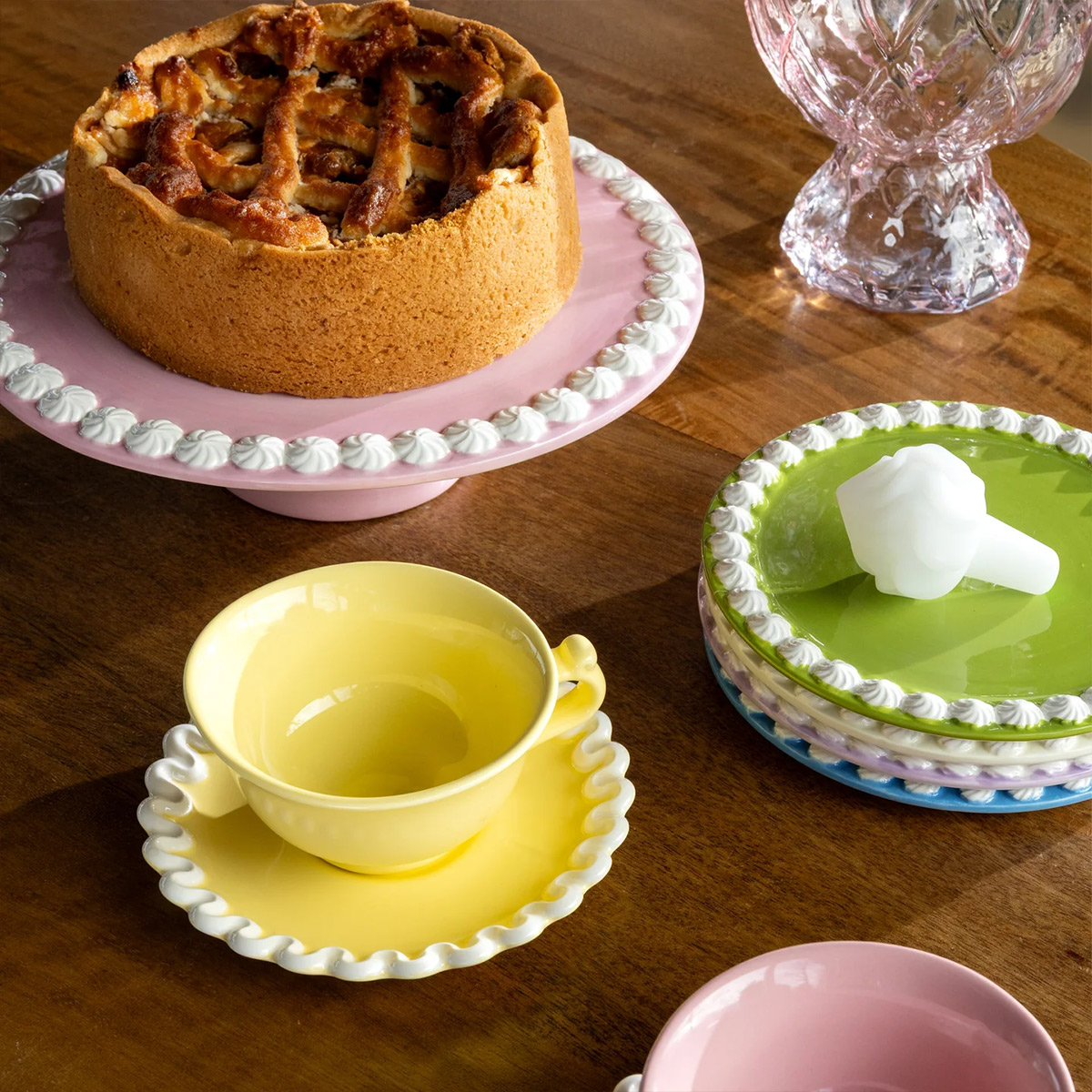 &Klevering Whip Cup & Saucer Set Pink 150ML 1x2 - Image 3