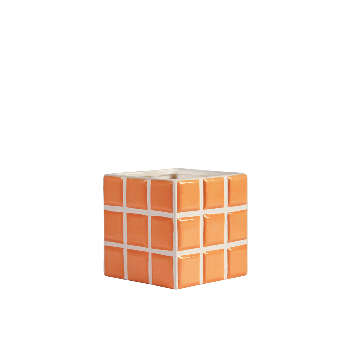 &Klevering Vase Tile Flower Pot Peach 10x10.5x10.5 CM
