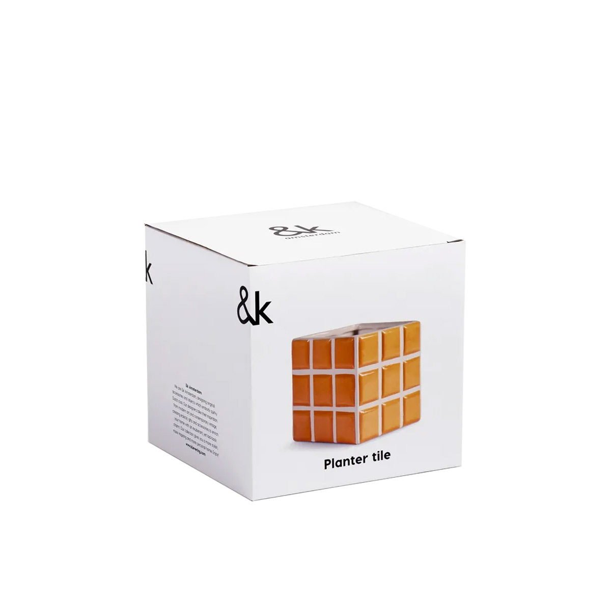 &Klevering Vase Tile Flower Pot Peach 10x10.5x10.5 CM - Image 2