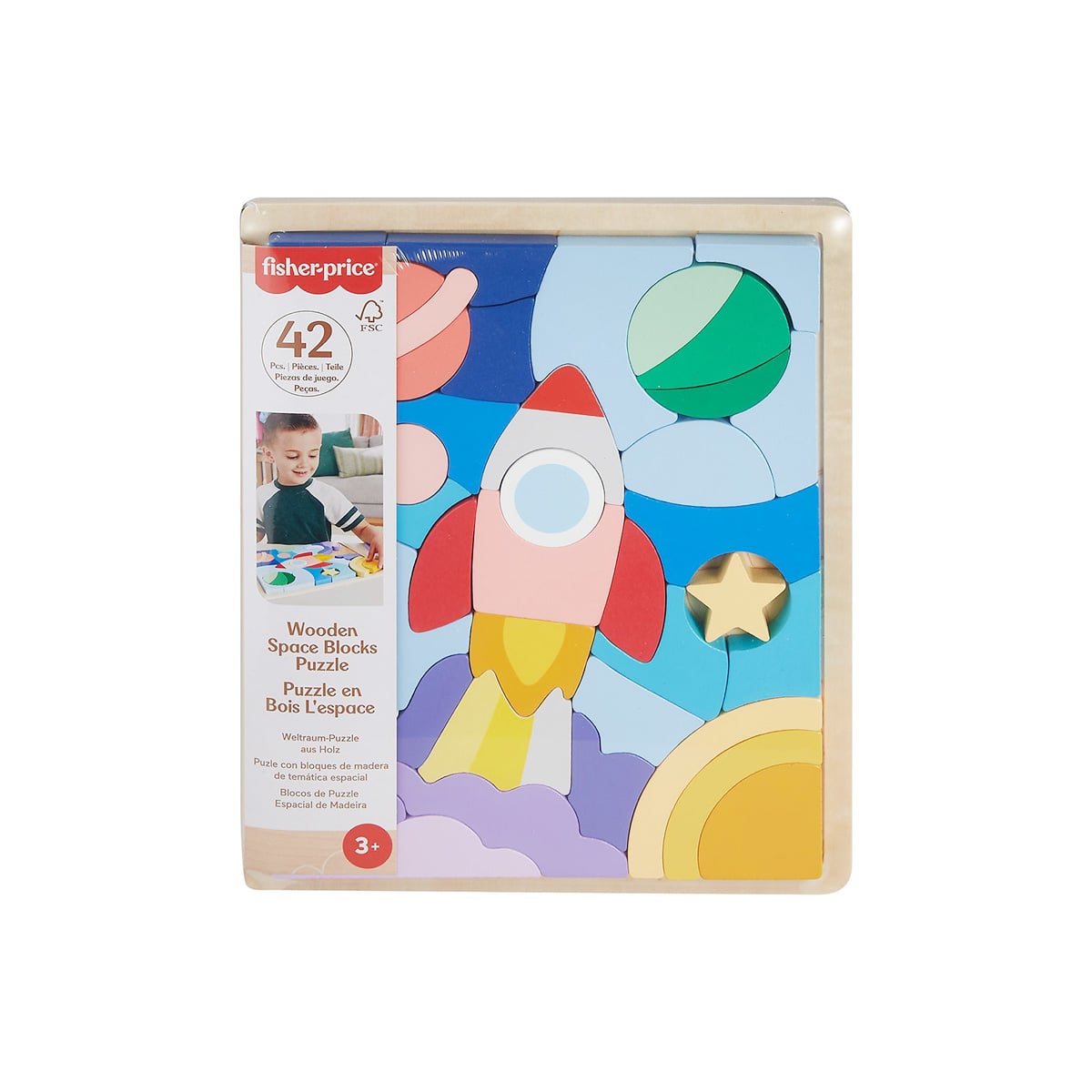 ხის ფაზლი 48 კუბიკით Fisher-Price