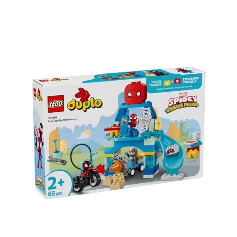კუბიკების ნაკრები 65 ნაწილი Team Spidey Webquarters Marvel Duplo Lego 10464