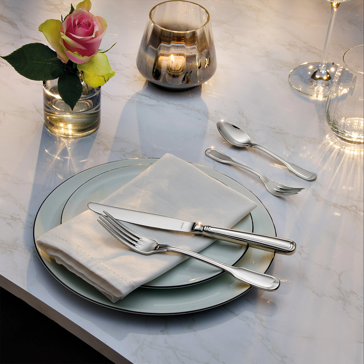Amefa Augsburger Faden Dessert Fork 18.6 CM - Image 3