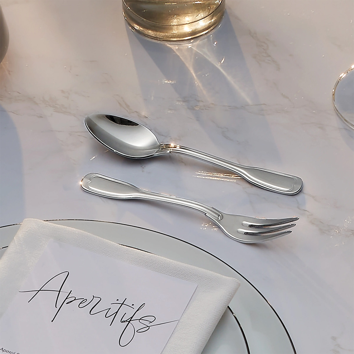 Amefa Augsburger Faden Dessert Spoon 18 CM - Image 2