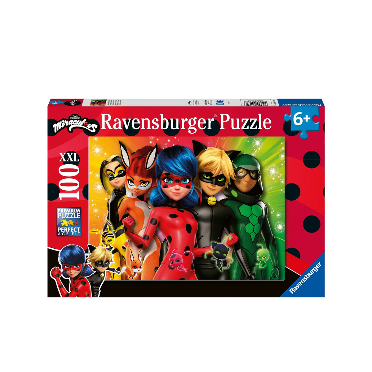 ფაზლი 100 ნაწილით Ladybug on a mission XXL Ravensburger