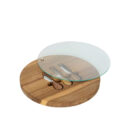 Secret de Gourmet Cheese Tray With  Knives Glass Lid 30 CM
