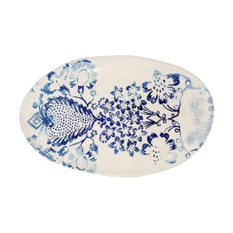 ლანგარი ლურჯი ორნამენტებით 32.5x21 სმ Ceramiche Fabbro