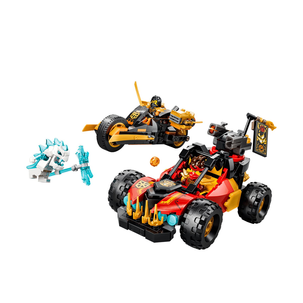 კუბიკები 394 ერთეული Kai and Cole's Combiner Vehicles Ninjago Lego 71864 - Image 2