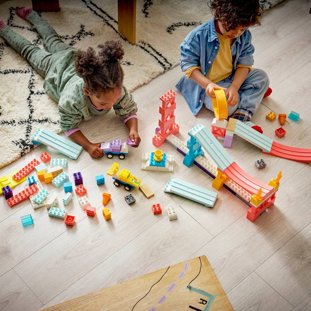კუბიკების ნაკრები 111 ნაწილი 3 in 1 Creative Ramps with Vehicles Duplo Lego 10478 - Image 3