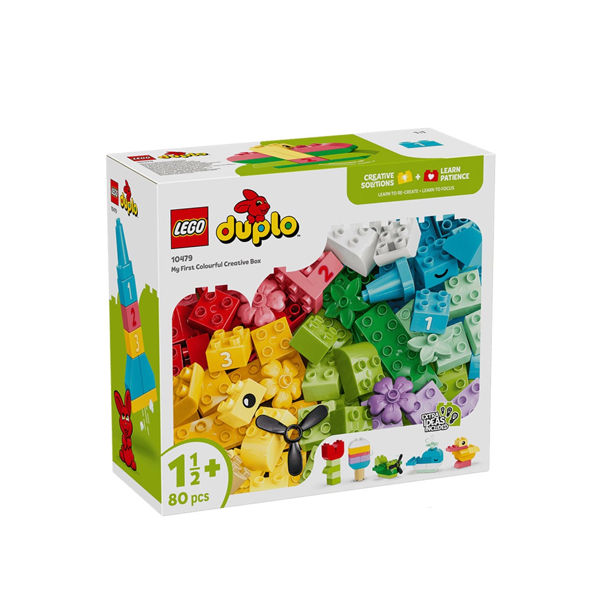 კუბიკების ნაკრები 80 ნაწილი Colorful Creative Box Duplo Lego 10479