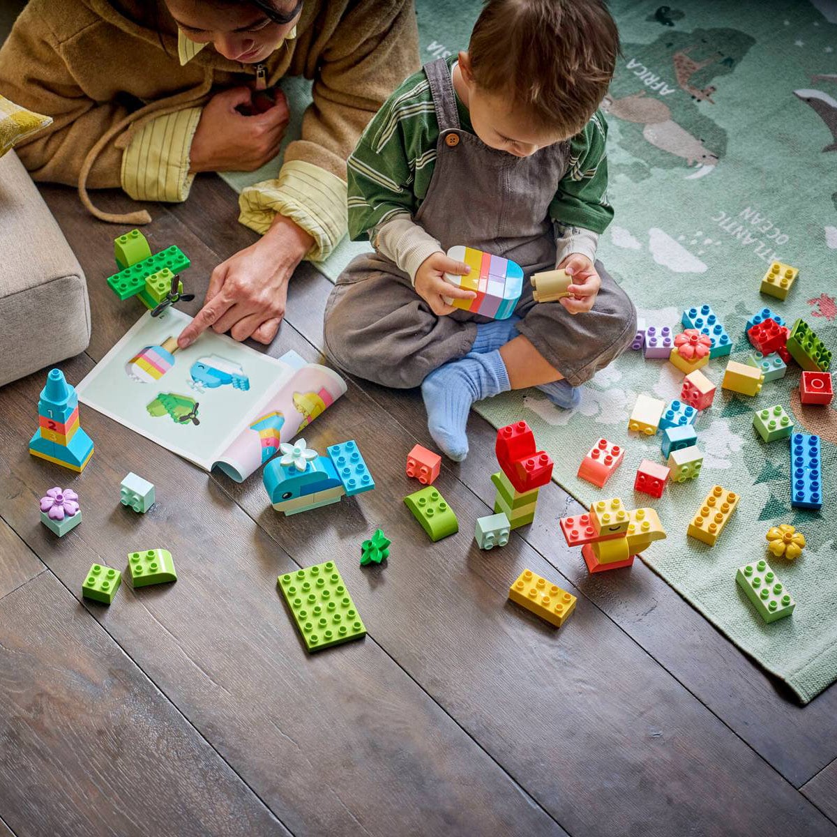 კუბიკების ნაკრები 80 ნაწილი Colorful Creative Box Duplo Lego 10479 - Image 5