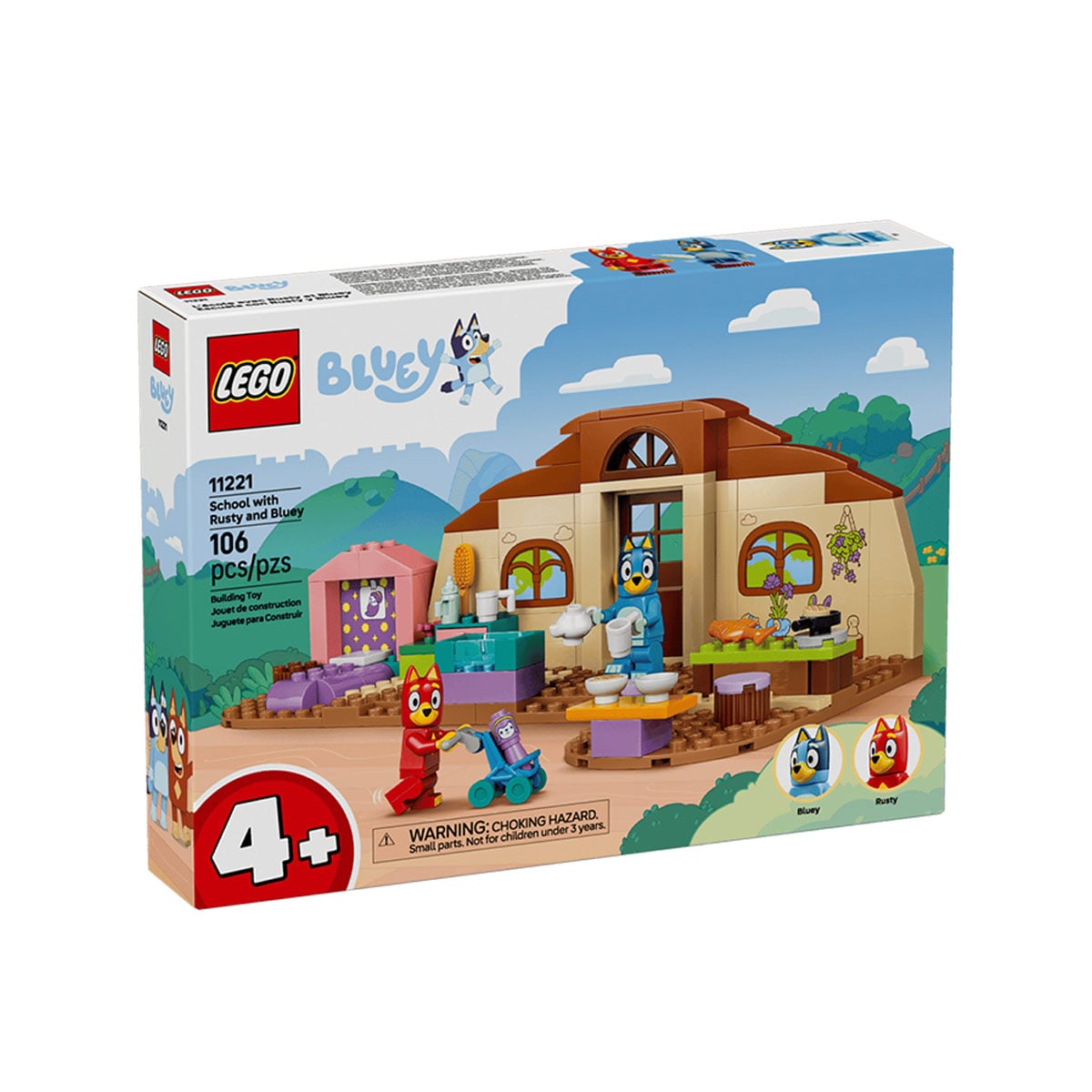 კუბიკების ნაკრები 106 ნაწილი School with Rusty and Bluey Bluey Lego 11221