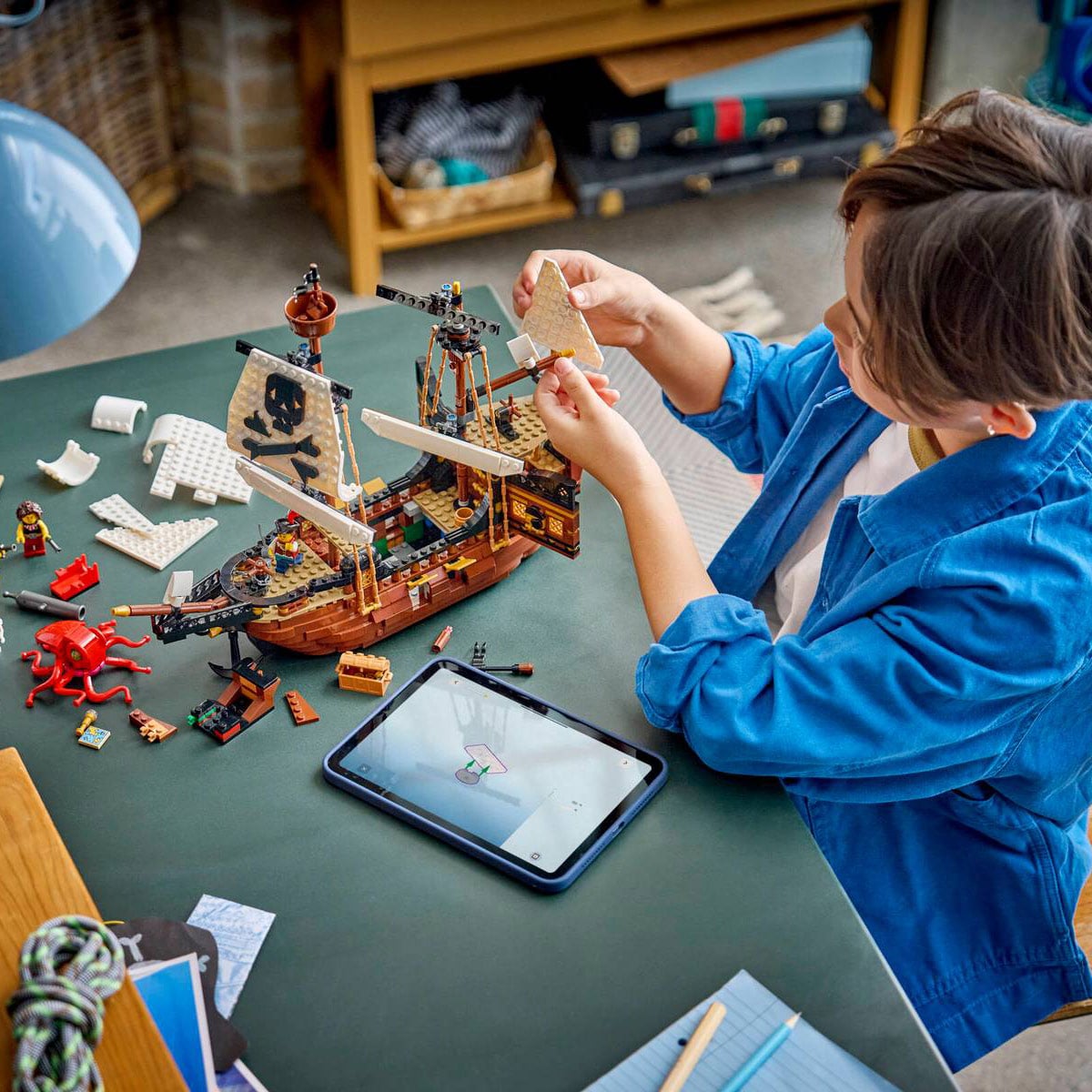 კუბიკების ნაკრები 1074 ნაწილი Iconic Pirate Ship Creator Lego 31387 - Image 17