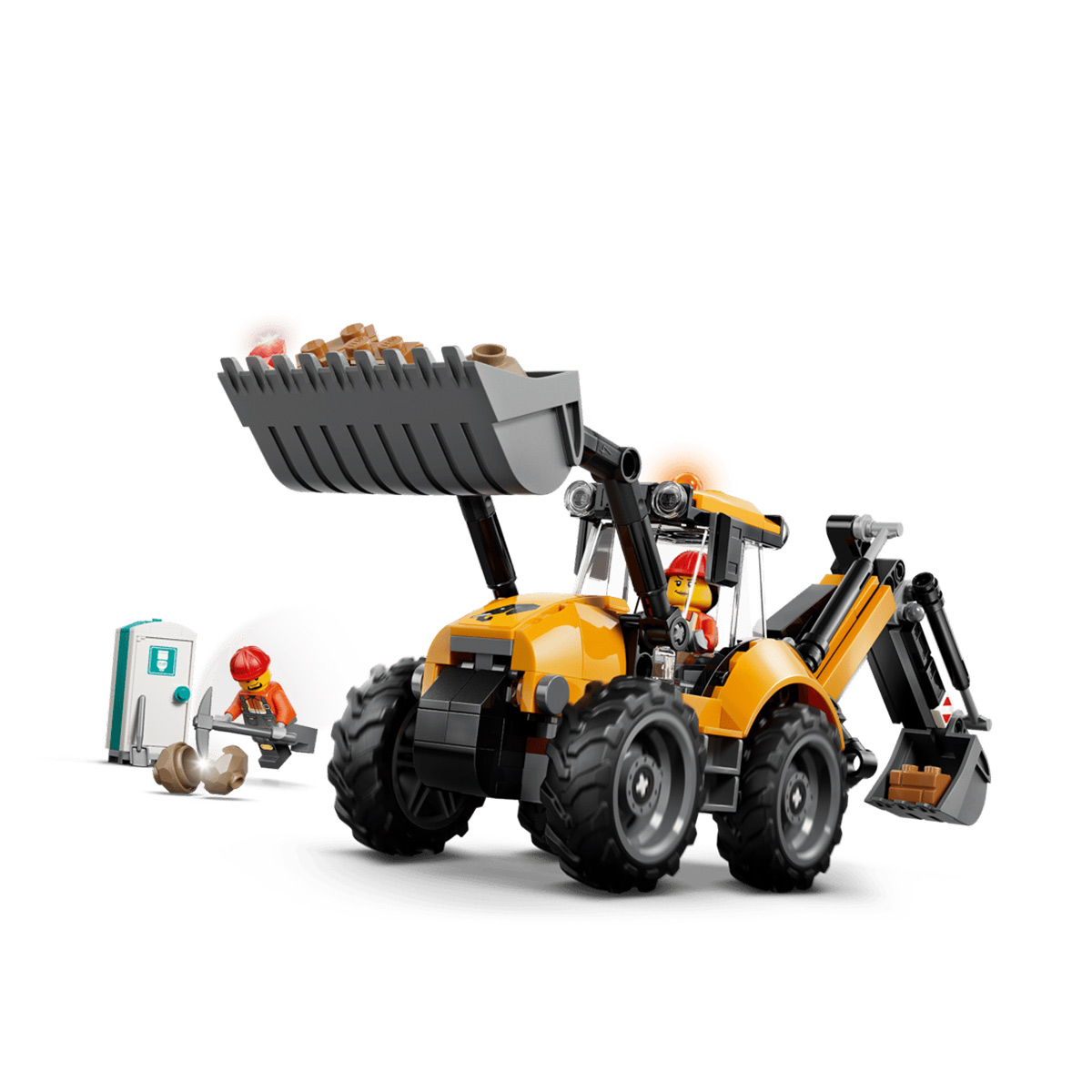 კუბიკები 301 ერთეული Yellow Backhoe Loader City Lego 60480 - Image 7