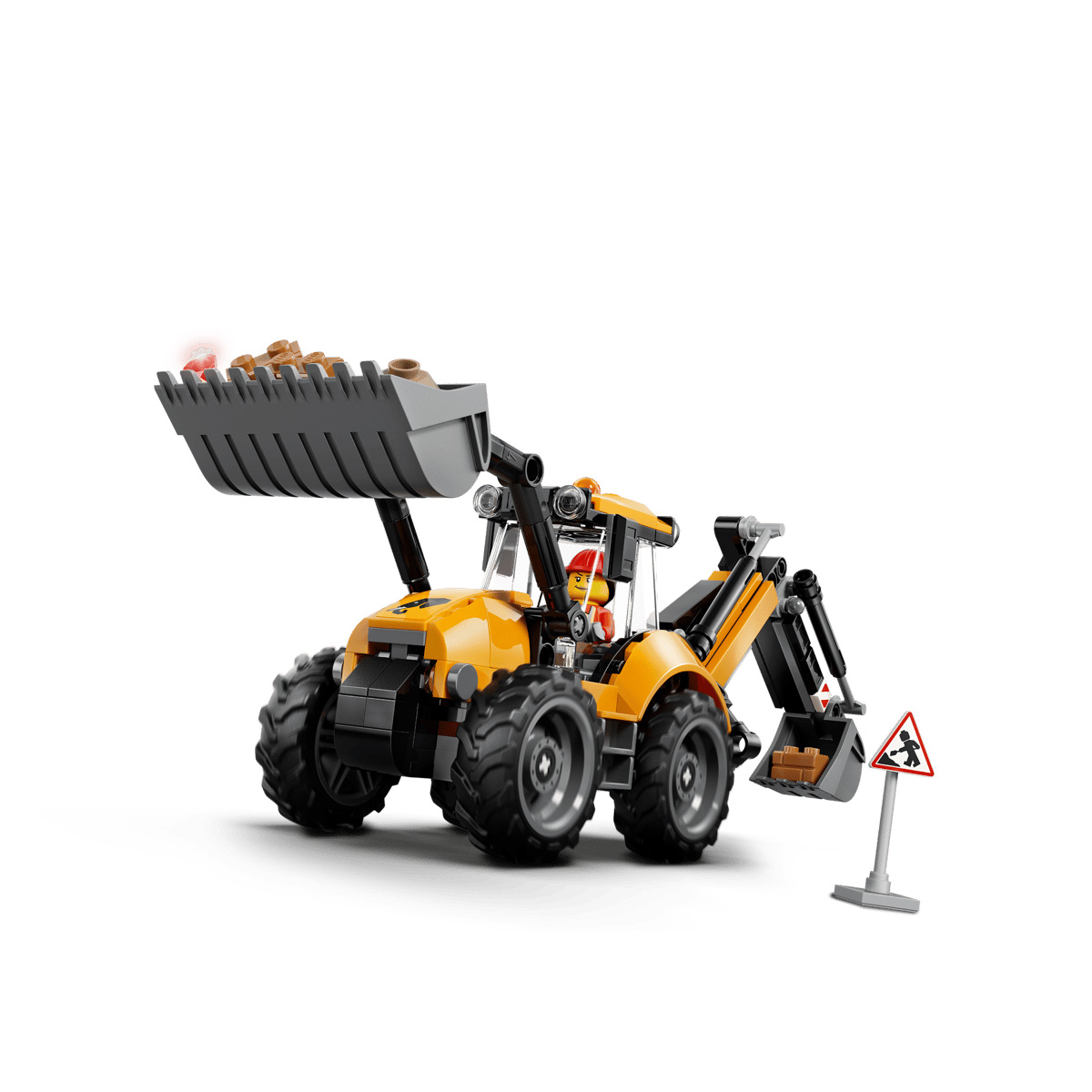 კუბიკები 301 ერთეული Yellow Backhoe Loader City Lego 60480 - Image 4