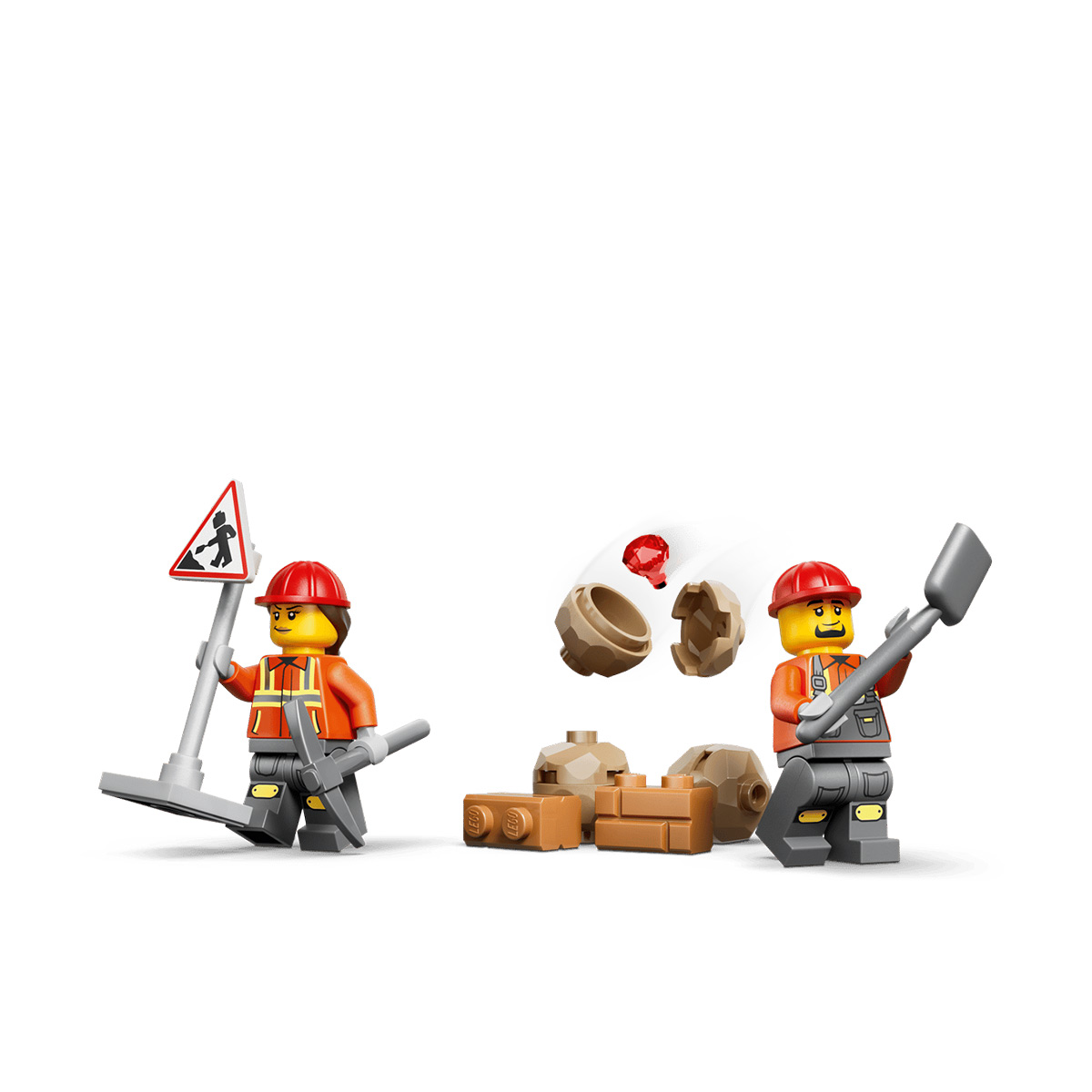 კუბიკები 301 ერთეული Yellow Backhoe Loader City Lego 60480 - Image 3