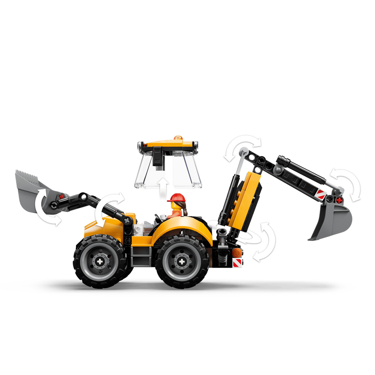 კუბიკები 301 ერთეული Yellow Backhoe Loader City Lego 60480 - Image 5