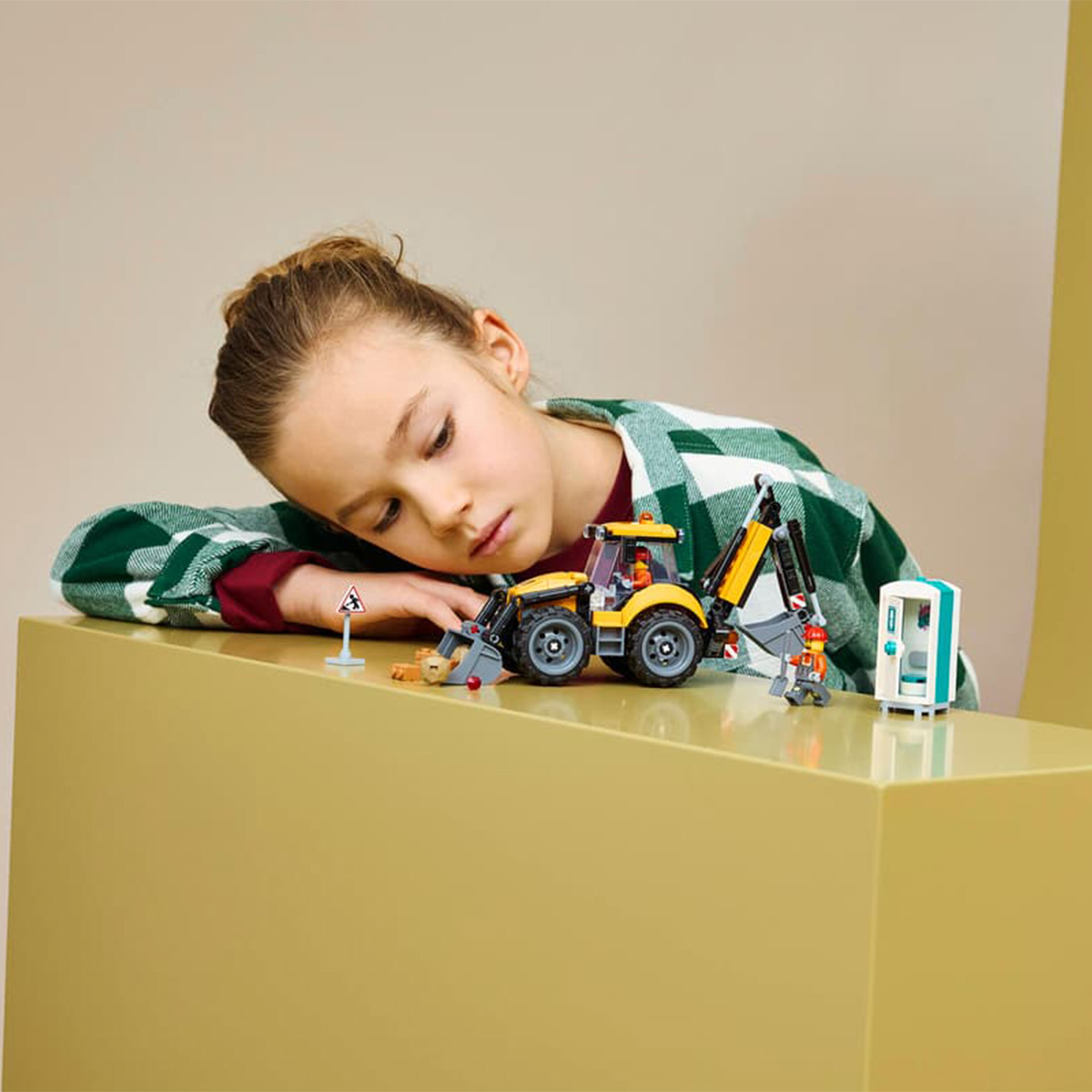 კუბიკები 301 ერთეული Yellow Backhoe Loader City Lego 60480 - Image 10