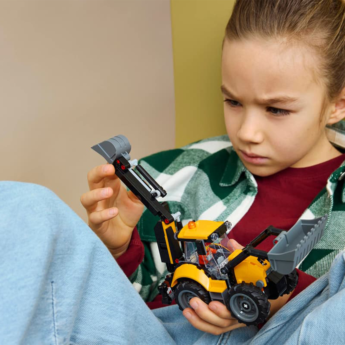 კუბიკები 301 ერთეული Yellow Backhoe Loader City Lego 60480 - Image 9